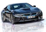  1boy bmw bmw_i8 car faceless faceless_male license_plate m.m_(chosuke320) motion_blur motor_vehicle original reflection shadow solo sports_car vehicle_focus white_background 