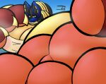  anthro big_breasts big_feet breasts cathy_(neoclassical_succubus) feet generation_4_pokemon hi_res huge_breasts huge_feet hyper hyper_breasts hyper_feet lucario macro mini_giantess mini_gts minigts neoclassical_succubus nintendo pawb pokemon pokemon_(species) pokemon_anthro 