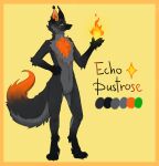  absurd_res anthro canid canine cheek_tuft chest_tuft claws echo_dustrose facial_tuft fire fluffy fluffy_tail fox fur grey_body grey_fur hi_res inner_ear_fluff male mammal mistress_tea orange_body orange_fur solo tail tuft 