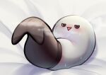  animal_focus bed_sheet black_pantyhose blush fish full_body half-closed_eyes hane_(15188414) jitome looking_at_viewer lying no_humans on_back open_mouth original pantyhose sacabambaspis smile steam sweat tail_raised triangle_mouth 