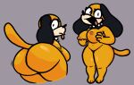  absurd_res anthro big_breasts big_butt breast_grab breasts bubble_butt butt canid canine canis collar curvy_figure domestic_dog duck_hunt duck_hunt_dog duo female fur hand_on_breast hi_res huntress_(lewdewott) lewdewott long_ears long_tail looking_at_viewer looking_back looking_back_at_viewer mammal multicolored_body multicolored_fur nintendo nipples orange_body spiked_collar spikes tail thick_thighs tongue tongue_out two_tone_body two_tone_fur wide_hips 