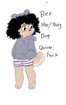  10:16 anthro bee_(puppkittyfan1) biped black_hair canid canine canis character_name character_pronouns character_species clothing domestic_dog english_text female fur grey_clothing hair hi_res hoodie mammal paws pronouns puppkittyfan1 purple_clothing solo stated_pronouns stated_species tail tan_body tan_fur tan_tail text topwear two_tone_tail white_clothing 