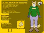  anthro domestic_cat fan_character felid feline felis female fur hi_res hot_knives maine_coon mammal mature_female model_sheet v_(hot_knives) yellow_body yellow_fur 