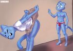  absurd_res anthro ass_up big_butt blue_body blue_fur bodily_fluids bottomwear butt cartoon_network clothed clothing cum cum_in_clothing cum_in_underwear domestic_cat duo embarrassed erection felid feline felis female fur genital_fluids genitals gumball_watterson hi_res incest_(lore) looking_at_viewer male male/female mammal mature_female nicole_watterson nipples pink_nipples presenting presenting_hindquarters presenting_pussy pussy raised_bottomwear raised_clothing raised_skirt shvarno skirt slim standing the_amazing_world_of_gumball thick_thighs underwear whiskers 