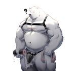  2022 absurd_res after_masturbation after_orgasm anthro balls barazoku bear big_muscles big_pecs bodily_fluids chest_harness chest_scar cum cum_in_sex_toy cum_on_penis genital_fluids genitals harness hi_res kajin-sama leaking_cum male mammal musclegut muscular muscular_male nipples pecs penetrable_sex_toy penile penis penis_harness polar_(kajin-sama) polar_bear portrait question_mark scar sex_toy slightly_chubby solo thick_thighs three-quarter_portrait towel ursine white_body 