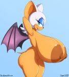  absurd_res anthro bat bat_wings big_breasts blue_background breasts female hands_behind_head hi_res huge_breasts keyboard-draws looking_at_viewer mammal membrane_(anatomy) membranous_wings nude rouge_the_bat sega side_view simple_background smile smirk solo sonic_the_hedgehog_(series) wings 