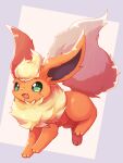  2020 3_toes :3 ambiguous_gender big_ears big_tail black_inner_ear canid colored cute_fangs digital_media_(artwork) eeveelution feet feral flareon fluffy fluffy_tail fur generation_1_pokemon glistening glistening_body glistening_eyes glistening_fur green_eyes head_tuft hi_res kemono komu_nyan long_ears mammal monotone_ears monotone_tail multi_tone_fur multicolored_body multicolored_fur neck_tuft nintendo open_:3 open_mouth open_smile orange_body orange_ears orange_fur pink_body pink_fur pink_tail pink_tongue pokemon pokemon_(species) quadruped shaded side_view simple_background smile solo standing tail thick_tail toes tongue tuft yellow_body yellow_fur 