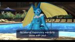  2023 3d_(artwork) anthro beach_umbrella big_ears blue_body blue_ears blue_fin blue_fur blue_tail breasts colored_eyes digital_media_(artwork) eeveelution fan_character female fin forest fur generation_1_pokemon generation_4_pokemon hi_res hybrid long_ears looking_at_viewer lopunny multicolored_body multicolored_ears multicolored_eyes multicolored_fin multicolored_fur multicolored_tail nintendo nipples nude plant pokemon pokemon_(species) purple_sclera seductive silvarus solo swimming_pool tail text text_box tree vaporeon warfare_machine water white_body white_eyes yellow_fin yellow_inner_ear 