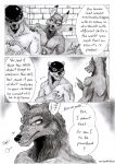  2016 anthro bear black_and_white brick_wall canid canine canis claws clothed clothing comic dialogue dlpeattie don_solletico dungeon duo english_text eternal.knot executioner_hood fantasy feet finger_claws fingers fur gesture hand_on_shoulder hi_res humanoid_hands inside jackal looking_at_another looking_down male mammal monochrome murid murine muscular muscular_anthro muscular_male nipples pointing prick_ears rodent snout speech_bubble standing text three_frame_image tools topless topless_anthro topless_male wall_(structure) zharr_j_wolf 