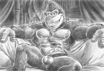  ape balls donkey_kong_(character) donkey_kong_(series) furryrevolution genitals haplorhine hi_res humanoid_genitalia humanoid_penis looking_at_viewer male mammal mostly_nude necktie necktie_only nintendo penis primate sitting solo 