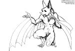  andrew_pidcock anthro bat bat_nose black_and_white black_eyes crotch_tuft humanoid kneeling looking_aside male mammal monochrome navel neck_tuft nipples noseleaf oral simple_background solo tongue tuft were winged_arms wings 