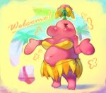  absurd_res bra breasts clothing elemental_creature featureless_hands female flora_fauna grass_skirt hi_res humanoid not_furry onimiere pianta_(super_mario_sunshine) plant solo underwear 