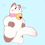  anthro balls bee_and_puppycat big_balls big_penis brown_body brown_fur brush cartoon_hangover collar domestic_cat felid feline felis fur genitals hi_res huge_balls huge_penis male mammal penis puppycat solo thick_thighs vein veiny_penis white_body white_fur yamwamm 