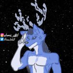  anthro astra atomicw0lf blue_body deer human male mammal solo space white_hole 