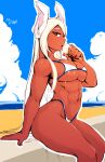  abs absurd_res animal_humanoid big_butt bikini butt clothing dark_body dark_skin dessert female food gav hi_res humanoid ice_cream lagomorph lagomorph_humanoid leporid_humanoid mammal mammal_humanoid micro_bikini miruko muscular muscular_female my_hero_academia navel rabbit_ears rabbit_humanoid red_eyes solo swimwear thick_thighs wide_hips 