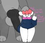  anthro balls bear big_balls big_penis black_penis bottomless bottomless_anthro bottomless_female bottomless_male clothed clothing duo female fur genitals grey_body grey_fur hashi_bleu huge_balls huge_penis hyper hyper_balls hyper_genitalia hyper_penis lagomorph leporid male male/female mammal musk musk_clouds nonbinary_(lore) nonbinary_bunny orio_(nonbinary_bunny) penis polar_bear rabbit short_stack size_difference text ursine white_body white_fur 