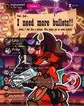  angry animated anthro butt clenched_teeth clothing comments cowboy_hat enfer_belial english_text fur gremile_&#039;hotshot&#039; group gun handgun hat headgear headwear hi_res humor imp kings_of_hell leotard luxuria_(kings_of_hell) male pdoctori pistol ranged_weapon red_body red_eyes red_fur shaking_butt short_playtime spade_tail superbia_(kings_of_hell) tail teeth text tiktok weapon 