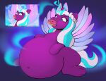  ahobobo belly big_belly blue_eyes blue_hair blue_tail braided_hair dessert digital_media_(artwork) doughnut equid equine eyelashes feathered_wings feathers female feral food fur hair hasbro hooves horn magic mammal mlp_g5 multicolored_hair my_little_pony navel obese obese_female obese_feral opaline_(mlp) overweight overweight_female overweight_feral purple_body purple_fur screencap tail two_tone_hair two_tone_tail underhoof white_hair white_tail winged_unicorn wings 