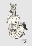  anthro breasts curvy_figure equid equine female genitals hi_res mammal mane pussy seductive smile sock_lupo23 solo thick_thighs voluptuous zebra 