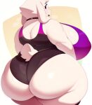  anthro berseepon09 big_breasts big_butt boss_monster bovid breasts butt caprine clothed clothing female fur hi_res huge_breasts huge_butt looking_at_viewer looking_back looking_back_at_viewer mammal mature_female solo thick_thighs toriel undertale undertale_(series) white_body white_fur 