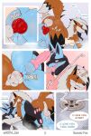  2023 anal anal_penetration animal_genitalia animal_penis anthro anthrofied balls blue_body blue_fur bodily_fluids canid canine canine_genitalia canine_penis comic cum cum_in_ass cum_inside cumshot dialogue duo ejaculation english_text erection fur generation_4_pokemon generation_7_pokemon genital_fluids genitals hi_res lucario lycanroc male male/male male_penetrated male_penetrating male_penetrating_male mammal nintendo nsfw_def orange_body orange_fur penetration penis pokemon pokemon_(species) sex shower text 