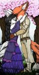  anthro arctic_fox black_hair brown_body brown_fur canid canine duo embrace female fox fur hair heleina_(marcusweiss) hi_res hug male mammal marcus_weiss_(marcusweiss) orange_body orange_fur romantic white_body white_fur ziegelzeig 