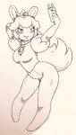  2023 anthro bottomless bottomless_female clothed clothing crossover crown female full-length_portrait greyscale hand_behind_head headgear hi_res holding_object holding_phone lagomorph mammal mario_bros mario_plus_rabbids_kingdom_battle monochrome nintendo noseless phone portrait rabbid rabbid_peach raving_rabbids rayman_(series) selfie smile solo twistedterra ubisoft 