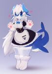  &lt;3 2023 absurd_res anthro blue_body blue_eyes blue_horn blue_scales clothing curled_horn dress female fish hair hi_res horn maid_headdress maid_uniform marine pawpads scales shark soda_(soda_uyu) soda_uyu solo uniform white_hair 