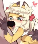  &lt;3 ambiguous_gender anthro blonde_hair blush brown_body brown_fur canid canine censored cheek_bulge colored_nails dipstick_ears dipstick_tail duo erection eyeshadow faceless_anthro faceless_character faceless_male fellatio fox fur genitals gloves_(marking) green_eyes hair hi_res inner_ear_fluff looking_at_genitalia looking_at_penis makeup male male/ambiguous mammal markings multicolored_ears nails oral penile penis ribbons sex solo_focus tail tail_markings thought_bubble tongue tuft yellow_body yellow_fur youki029 