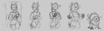  2023 alphax10 ambiguous_gender anthro bite_mark black_and_grey collar despicable_me dragon ellie_(alphax10) female gun hi_res illumination_entertainment minion_(despicable_me) monochrome ranged_weapon size_transformation sketch solo species_transformation transformation weapon what_has_science_done 