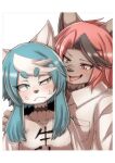  anthro black_hair blue_hair brother brother_and_sister canid clothed clothing duo female hair hi_res kiguna_(komenuka_inaho) komenuka_inaho male mammal multicolored_hair orange_hair sibling sido_(komenuka_inaho) sister two_tone_hair white_hair 