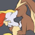  1:1 2023 ambiguous_gender animated anthro biped bodily_fluids braixen brown_body dripping duo eyes_closed french_kissing fur generation_4_pokemon generation_6_pokemon grey_background kissing lopunny nintendo orange_body orange_fur pokemon pokemon_(species) saliva saliva_drip sealer4258 short_loop short_playtime simple_background tan_body tan_fur white_body white_fur yellow_body yellow_fur 