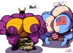  activision anthro big_bulge big_butt big_muscles big_nipples big_pecs blue_body bobthetanuki bulge butt camo camo_print clothed clothing dragon duo eyewear huge_bulge huge_muscles huge_pecs lindar_(spyro) male male/male muscular muscular_anthro muscular_male nipples pecs purple_body purple_nipples rescued_dragons_(spyro) scalie simple_background spyro spyro_reignited_trilogy spyro_the_dragon stars_and_stripes sunglasses topless underwear united_states_of_america white_background 