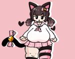  &lt;3 accessory animal_ears animal_humanoid animal_tail asian_clothing bell big_breasts black_body black_eyes black_fur blush bottomwear bow_ribbon breasts brown_body brown_fur brown_hair cat_humanoid clothing east_asian_clothing felid felid_humanoid feline feline_humanoid female fur furgonomics hair hi_res huge_breasts humanoid japanese_clothing japanese_school_uniform mammal mammal_humanoid meowbahh open_mouth panties pigtails pink_background pink_bottomwear pink_bow pink_clothing pink_skirt riawanaa ribbons school_uniform serafuku shirt simple_background skirt solo tail tail_accessory tail_bow tail_ribbon tan_body tan_skin thick_thighs topwear twintails_(hairstyle) underwear uniform white_clothing white_panties white_shirt white_topwear white_underwear wide_hips 