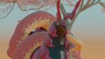  ambiguous_gender big_butt butt cherry_blossom coiling duo feral generation_5_pokemon hi_res huge_butt hyper hyper_butt nintendo plant pokemon pokemon_(species) reptile scalie scolipede simple_background snake sunset the3dmilf 