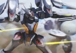  absurdres blurry blurry_background funnels_(gundam) gun gundam gundam_pharact gundam_suisei_no_majo heindree highres holding holding_gun holding_weapon kusami_toka_naku_au mecha mobile_suit no_humans robot science_fiction solo_focus weapon 