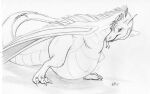  2017 2_horns aqua_stella belly beuwens-folder big_belly blush claws dragon eyelashes female feral hair half-closed_eyes horn lizard long_tail membrane_(anatomy) membranous_wings narrowed_eyes pregnant pregnant_female pregnant_feral reptile scales scalie simple_background smile solo standing tail toe_claws tongue tongue_out traditional_media_(artwork) white_background white_body white_hair white_scales wings wyvern 