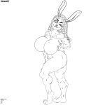  3_toes aaliyah_monero(lxndxnbxckup) anthro big_breasts black_and_white braided_hair breasts eyelashes feet female hair hare harpseal hi_res humanoid lagomorph leporid line_art longhair looking_at_viewer mammal monochrome muscular muscular_female nails rabbit small_tail smile smiling_at_viewer solo standing tail thick_eyelashes toenails toes vein 