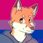  anthro bisexual clothed clothing codymathews dakota_mathews digital_media_(artwork) female icon lgbt_pride male pridemonth pridepfp simple_background solo 