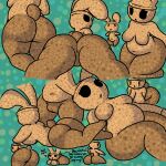  animal_crossing anthro big_butt breasts bunsandnoble butt coco_(animal_crossing) female gyroid klutzatdusk lagomorph leporid looking_at_viewer mammal nintendo nude rabbit slightly_chubby solo wide_hips 