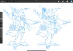  anthro canid canine canis doodledoggy hi_res humanoid hylian link_(wolf_form) male mammal master_sword melee_weapon nintendo procreate sketch solo sword the_legend_of_zelda toonkind toony weapon wolf zonai zonai_clothing zonai_technology 
