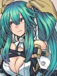  1girl angel_wings aqua_eyes breasts dizzy_(guilty_gear) feathered_wings guilty_gear guilty_gear_x hair_ribbon hair_rings highres large_breasts long_hair looking_to_the_side mariebell orange_eyes ribbon white_wings wings yellow_ribbon 