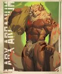  2023 absurd_res anthro arcanine asian_clothing bulge canid canine clothing detailed_bulge digital_drawing_(artwork) digital_media_(artwork) east_asian_clothing fundoshi fur generation_1_pokemon genital_outline hi_res holding_object horn japanese_clothing larx_arcanum looking_at_viewer male mammal momohseki muscular muscular_anthro muscular_male nintendo nipple_piercing nipples pecs penis_outline piercing pokemon pokemon_(species) pubes red_body red_eyes red_fur shaded signature simple_background solo tail underwear 