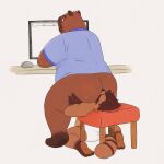  absurd_res anal anthro bodily_fluids butt butt_grab butt_sniffing capybara caviid chair duo facesit facesitting forced forced_oral forced_rimming furniture hand_on_butt hi_res inkyflush male male/male mammal musk musky_butt office oral overweight overweight_male procyonid raccoon rimming rodent sex simple_background sitting_on_another slightly_chubby sniffing sweat sweatdrop 