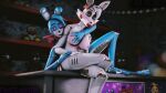  3d_(artwork) animatronic bonnie_(fnaf) breasts canid canine digital_media_(artwork) duo female female/female five_nights_at_freddy&#039;s five_nights_at_freddy&#039;s_2 fnafgamern fox hi_res lagomorph leporid looking_at_viewer machine mammal mangle_(fnaf) nipples nude rabbit robot scottgames smile source_filmmaker 