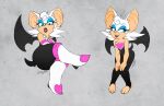  absurd_res anthro bat bodysuit boots clothing crossed_legs eyeshadow feet female footwear gloves hair handwear hi_res lipstick makeup mammal rouge_the_bat scottyartz sega skinsuit solo sonic_the_hedgehog_(series) tight_clothing white_hair wings 