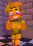  3d_(artwork) avian breasts digital_media_(artwork) female five_nights_at_freddy&#039;s five_nights_at_freddy&#039;s_2 hi_res microsoft minecraft mojang scottgames smile solo toy_chica_(fnaf) xbox_game_studios 