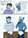  anthro anthrofied briefs briefs_only briefs_pull bulge clothed clothing clothing_pull comic dewott dialogue duo english_text fuze generation_4_pokemon generation_5_pokemon hi_res kai_(fuze) looking_at_bulge male male/male navel nintendo nipples pokemon pokemon_(species) pokemon_legends_arceus pokemorph shinx shirt t-shirt text tighty_whities topless topwear underwear underwear_only underwear_pull white_briefs white_clothing white_underwear 