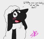  absurd_res amanda_the_adventurer anthro black_body bovid caprine fluffy fur hi_res male mammal open_mouth sheep simple_background simple_eyes solo swift_bristle white_background wool_(fur) wooly_(amanda_the_adventurer) 