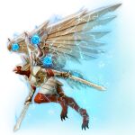  action_pose alpha_channel anthro armor barefoot black_talons blue_highlights blue_light bracers dual_wielding electricity feathered_wings feathers feet flying headgear helmet hi_res highlights_(coloring) holding_object holding_weapon krut:_the_mythic_wings krut_(krut:_the_mythic_wings) magic male melee_weapon metal_wings official_art open_mouth pose red_body red_feathers red_scales scales silver_(metal) silver_armor simple_background solo sword talons transparent_background unknown_artist veera_(krut:_the_mythic_wings) weapon wing_armor wings 